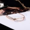 Pulsera de Lazo Exquisita de Moda Estilo Europeo y Americano para Mujer, Elegante Oro Rosa, Celebridad de Internet, Pulsera Versátil, Joyería de Mano de Acero de Titanio