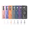 Adecuado para Comercio Exterior S26Ultra Funda de Teléfono Estilo Europeo y Americano Semitransparente Mate Raqueta Soporte Magnético Venta al por Mayor Transfronteriza