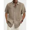 Moda Masculina Transfronteriza Tendencia Verano Camisa de Manga Corta Estilo Hawaiano Camisa Cardigan Casual Holgada Impresa en 3D