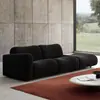 Sofá Modular de Tela Minimalista Estilo Italiano, Sofá Combinado Irregular de Chenilla Negra Estilo Wabi-Sabi en Stock