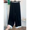 2026 Fotos Reais em Estoque Calças de Renda de Cintura Alta Wide Leg para Mulheres, Novo Estilo Artístico Primavera/Verão Calças Casuais de Perna Reta Grandes para Mulheres