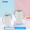 Revestimento de transferência de calor copo reto de 12oz com duas alças de aço inoxidável a vácuo copo para bebê alça dupla copo com bico