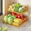 Estante de Almacenamiento de Cesta para Verduras de Cocina Encimera Doméstico Multicapa Simple Caja de Almacenamiento Dedicada para Verduras, Condimentos, Cebollas, Jengibre, Ajo