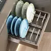 Gabinete de cocina con escurreplatos incorporado, cajón de gabinete, organizador escurridor de cubiertos, estante para almacenamiento de platos y vajilla, estante para almacenamiento de tazones y platos
