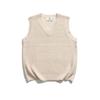 Chaleco de punto retro de estilo coreano estilo Hong Kong con cuello en V, holgado, relajado, de color sólido para hombre y mujer