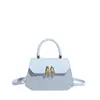 Bolsa Quadrada Pequena Color-Blocking Nova Tendência 2026, Bolsa de Mão Fashion e Simples para Mulheres, Estilo Coreano, Bolsa Transversal Elegante e Texturizada