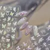 Adesivos de Borboleta para Nail Art 2026 Novo Tendência 3D Em relevo Cristal Diamante Concha Brilho Decalques de Unha Acessórios