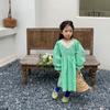 Falda infantil de Corea del Sur primavera y otoño falda infantil dulce encaje con volantes cuello de encaje vestido de niña vestido floral para bebé