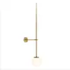 Lámpara de pared lineal estilo danés, pared de fondo de sala de estar nórdica, pasillo de escalera, lámpara de noche de dormitorio, hierro montado en pared LED de vidrio