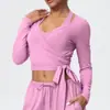 Pantalones Anchos de Pierna con Cordón Transpirables Europeos y Americanos Transfronterizos Ropa Deportiva de Yoga con Tirantes de Moda y Mangas Largas