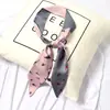 Bufanda de seda para mujer primavera y otoño estilo coreano Corea del Sur bufanda con cinturón de cinta puntiaguda de longitud media banda para el pelo de verano bufanda de moda