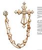Corrente de Colar Broche de Desenho Animado Coroa Âncora Dourado Prateado Pingente Acessórios para Bolsa Alfinete de Casal Original e Requintado