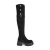 Botas de algodón de tubo largo y alto con fondo grueso de 7 cm, terciopelo de cordero de Pekín, acolchadas y forradas de felpa, para mujer, nuevas de invierno, con plataforma gruesa, botas finas
