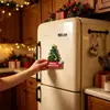 Nuevas decoraciones navideñas transfronterizas imanes de refrigerador de dibujos animados Papá Noel árbol de Navidad imanes magnéticos acrílicos para refrigerador