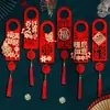 Enfeites para Maçaneta de Porta de Inauguração, Decoração de Casa Nova, Itens de Decoração Auspiciosos de Veludo, Decorações Criativas Vermelhas para Mudança
