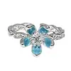 Anillo de Mariposa Líquido Frío con Degradado Azul Glaciar Guofeng para Mujer, Lujo Ligero, Estilo Frío, Dulce, Fresco, Moda, Anillo para Dedo