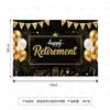Banner temático de aposentadoria transfronteiriço, conjunto de espirais de favo de mel, adereços de decoração de local e artigos para festas