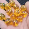 Cuentas Redondas de Cera de Abeja Ámbar Fluorescente Flotantes para Agua Salada, Cuentas Sueltas, Pulsera de Ámbar Dorado Artificial, Collar, Accesorios de Joyería, Cuentas Hechas a Mano