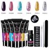Set de pegamento para extensión de uñas de cristal para manicura de 7 piezas transfronterizo, herramientas para manicura de cabello lacio listas de fábrica
