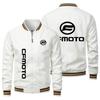 Casaco masculino fino e moderno para primavera e outono, corta-vento, jaqueta masculina da moda com logo personalizado, casaco com zíper e logo de carro