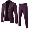 Terno Masculino de Duas Peças Profissional Formal Estilo Coreano Slim-Fit Terno para Padrinhos Casamento