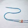 Cordón para Collar de Cuentas Dzi Trenzado Cruzado Semi-Terminado, Cordón de Cadena para Clavícula con Colgante de Paz de Ágata de Jade, Colgante de Jade de Doble Agujero