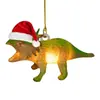 Pendente de dinossauro para árvore de Natal transfronteiriço novo impressão plana acrílica Decoração de espelho retrovisor de carro presente para crianças