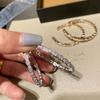 Pendientes exagerados de gran tamaño con aguja de plata S925, con microincrustaciones de diamantes en forma de serpiente, estilo frío, temperamento, anillo C, temperamento femenino.