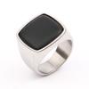 Amazon caliente nuevo anillo retro personalizado para hombre de piedra natural y acero de titanio joyería de acero de titanio de moda venta al por mayor