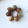 Pulseira de Bodhi com Cabeça de Gato Fofa Natural para Estudantes Brincarem com as Pontas dos Dedos e Enrolarem nos Dedos, Pulseira de Sândalo Verde Macia para Mulheres Brincarem