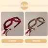 Gafas con Estampado de Leopardo para Niñas Diadema de Peluche Diadema de Otoño 2025 para Niñas Atado de Pelo Alto de Calavera para Niñas