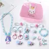 Conjunto de Colares de Princesa para Crianças 61 Peças Acessórios de Cabelo para Meninas Caixa de Presente Joias Atacado Presente Dia das Crianças Certificado Ecológico