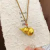 Tienda de oro con imitación de arena dorada francesa antigua collar de cuerda tejida con colgante de calabaza sólida nuevo chino largo moda todo partido