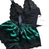 Comércio Exterior Europeu e Americano Lingerie Erótica Renda Conjunto de Duas Peças Camisola Sexy Pijama Transparente Atacado para Mulheres