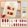 Armadura para llevar en la mano Libro Rojo TikTok Explosiones Parche de Uñas Postizas Estéreo Fototerapia 24 Uñas Postizas con Armadura