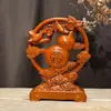 Ornamento de cabaça esculpida em ébano, um artesanato em madeira pura, um presente de aniversário para idosos, adequado para decoração de sala de estar e escritório