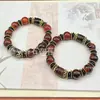 Pulsera de Ágata Natural con Cuentas Dzi Patrón de Dragón Rojo Pulsera de Cuentas Dzi Ágata Natural Flor de Hielo Ágata Cubo Rojo Venta al por Mayor