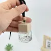 Aromaterapia para Carro Suprimentos para Carro Frasco de Vidro Transparente Frasco Quadrado Vazio 8ml Frasco Quadrado Pequeno Perfume para Carro Pingente de Carro