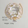 Pulsera de Margarita de Aleación Estilo Elegante y de Moda Perla de Amor de Cerámica Suave Pulsera Elástica con Perlas CCB para Damas Juego de 5 Piezas