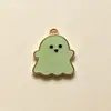Collar de fantasma blanco y negro, regalo de Halloween, joyería, colgante personalizado para novia, pareja, regalo escolar de dos piezas para estudiantes