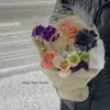 Día de San Valentín Chino Jardín Temático Papel de Cáñamo Flor de Papel Ramo Papel de Regalo Decoración Forrado con Papel de Material de Seda de Cáñamo Natural