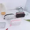 Nueva Bolsa de Maquillaje con Lazo Plisado para Mujer, Linda Bolsa Grande de Almacenamiento para Cuidado de la Piel, Bolsa de Lavado Grande para Viaje