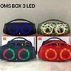 Novo BOOMS BOX3 alto-falante Bluetooth sem fio grande Ares RGB subwoofer portátil estéreo portátil para áreas externas