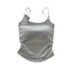 Nuevo Diseño Pure Desire Dulce y Picante Camisola Plisada Ropa Exterior para Mujer con Copas Ajuste Delgado Hermosa Espalda Top Verano