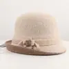 Chapéu de Feltro de Lã Nobre 100% Outono/Inverno Quente Aba Dobrada Estilo Balde Faz o Rosto Parecer Menor Chapéu Casual Equestre Balde Chapéu de Pescador Feminino