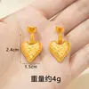Pendientes de botón cruzados estilo europeo color arena y oro para mujer, temperamento, imitación de oro, pendientes colgantes con forma de corazón y estampado de leopardo de gota de aceite, color duradero, fabricante de joyería