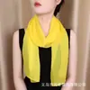 Bufanda larga estrecha de gasa de color liso, nuevo accesorio clásico versátil para uso casual, ligera y transpirable para primavera y verano
