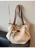 Bolsa de Lona Transfronteriza para Mujer, Gran Capacidad, Nuevo 2026 Otoño e Invierno Versátil Simple Bolso de Hombro, Bolso Tote Plegado para Estudiante Universitario