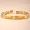 Pulsera Abierta Popular Europea y Americana de Moda de Amazon, Chapada en Oro Hecha de Acero Inoxidable con Exquisito Diseño Trenzado Retorcido, En Stock