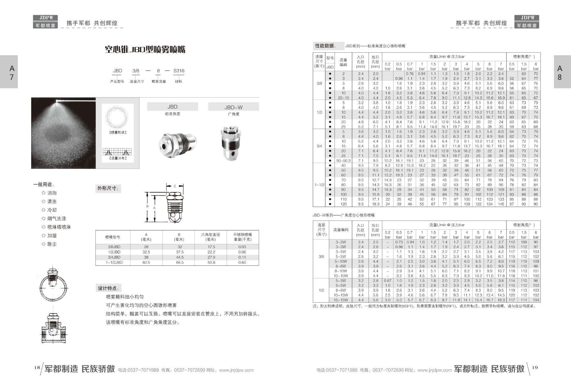 空心锥jbd型说明